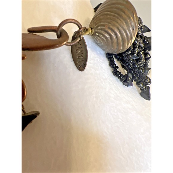 Manouk Statement Beaded Choker Necklace Black - Picture 5 of 5